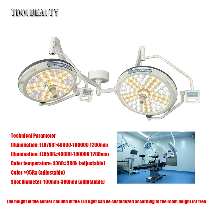 TDOUBEAUTY-Éclairage Oral de Haute Qualité, pour Hôpital Médical, Générateur de Salle d'Opération, Plafond à Double Tête, Lampe de Chirurgie Sans Brise à LED