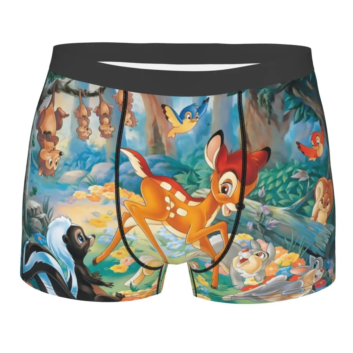 

Мужские трусы-боксеры с принтом Бэмби, эластичные, в стиле комиксов, с мультяшными и аниме-мотивами, новинка