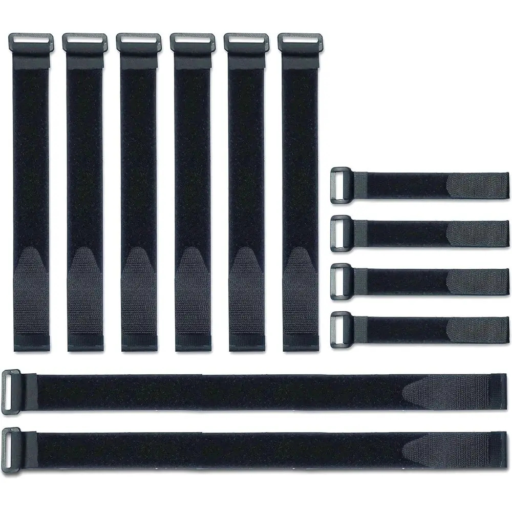 

12 Pack Reusable Adjustable Cable Straps with Buckles, Sizes 8-12-18