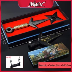 Naruto Weapons Gifts Box Rotating Hand Sword Shuriken Flying Thunder God Metal Katana Model Anime Peripherals Collectible Toys