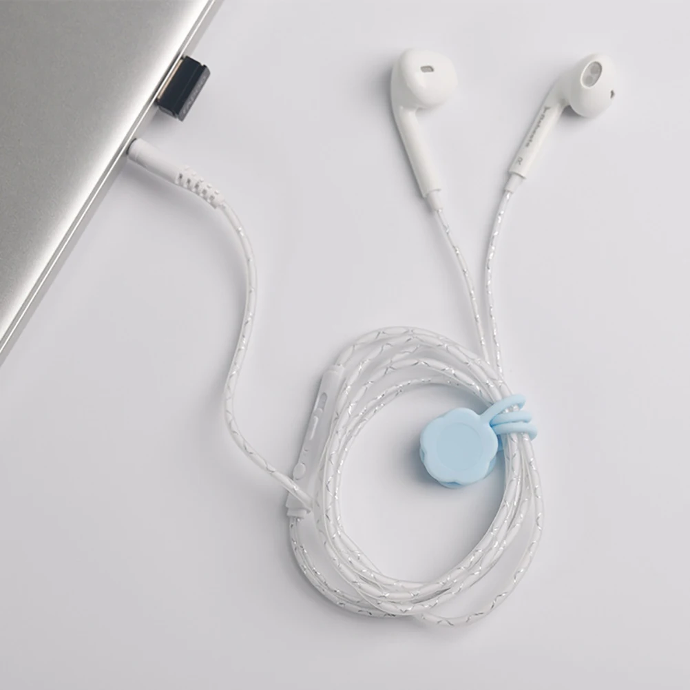 

Magnetic Silicone Cable Winder Organizer For Earphone Usb Wire Storage Compact Travel Home School Use Cord Keeper