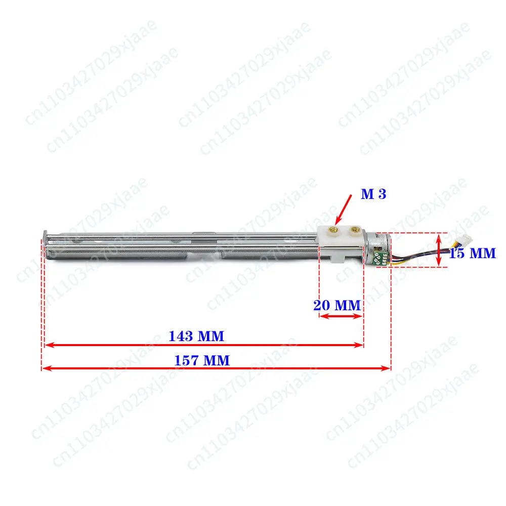 Micro slide 15mm stepper motor 2-phase 4-wire long stroke 123mm
