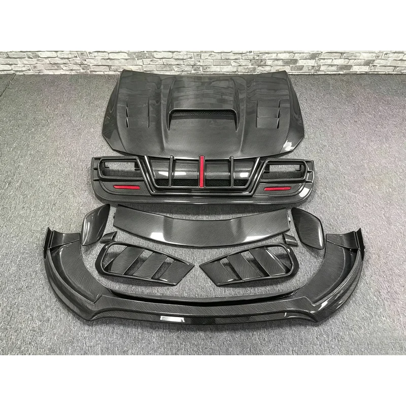 Hot Selling Polished Carbon Fiber Full Set Body Kit Front Lip Rear Diffuser Hood Easy Installation GLA45 X156