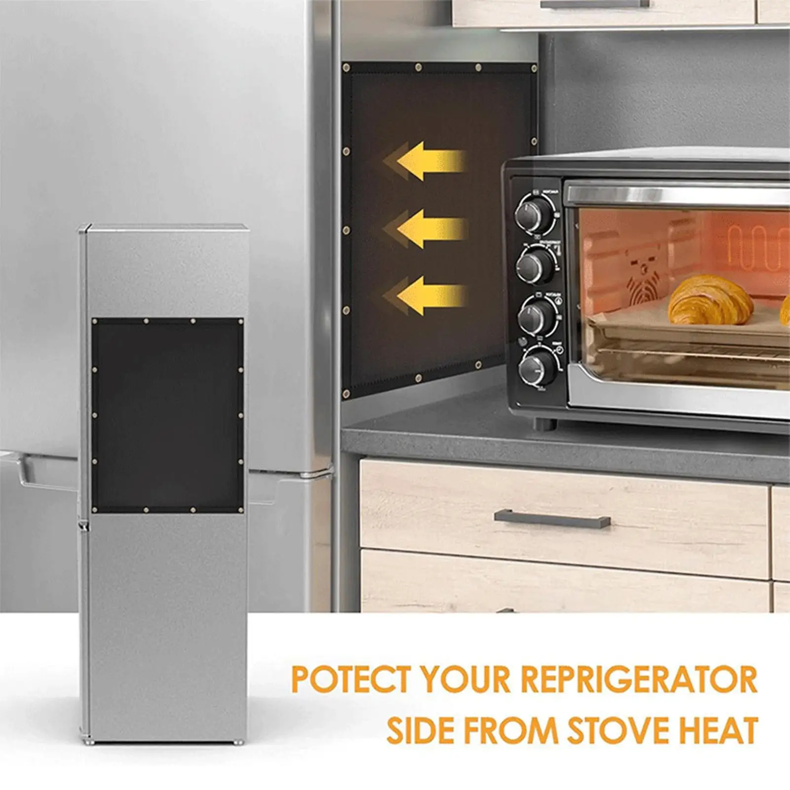 

Stove Wall Protector Behind Grill Heat Shield Mat For Deck Fence Fireproof Outdoor Deck Refrigerator Cover For Garden, Yard