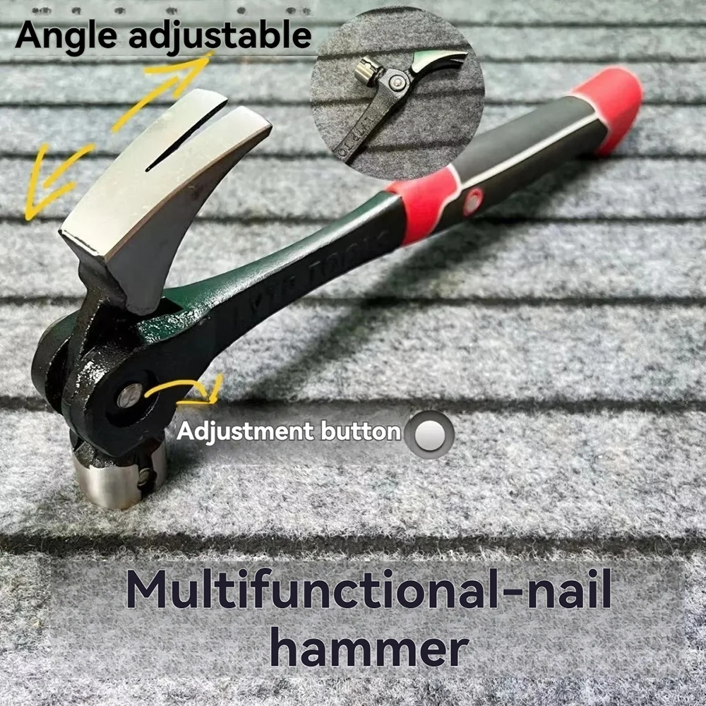 Adjustable Woodworking Iron Nail Hammer Multi-Functional Professional Claw Hammer Emergency Safety Escape Household Hand Tools