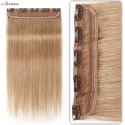 S-noilite-extensiones de cabello humano con Clip, 5 Clips, postizo de 14-24 pulgadas, 75-105g, extensión Natural, pelo rubio grueso
