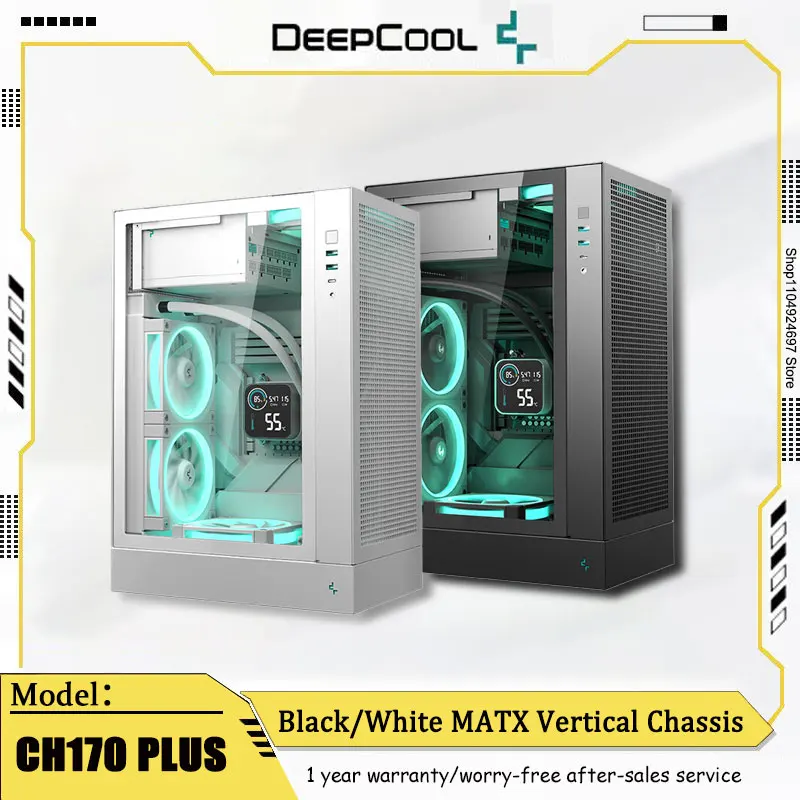 

Вертикальное шасси DEEPCOOL CH170 PLUS MATX поддерживает 240 водяного охлаждения, 164 мм воздушное охлаждение, интерфейс Type-C, белое компьютерное шасси