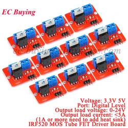 1Pc-10Pcs IRF520 MOS Driver Board Module Digital level For MCU ARM Raspberry pi Dimmer 0-24V Top Mosfet Button IRF 520