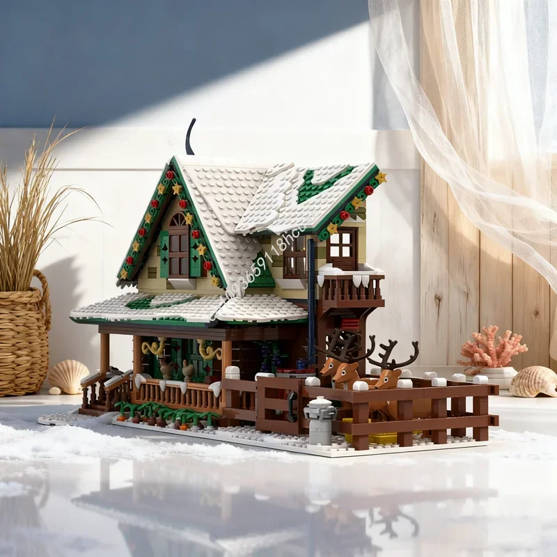 

1954 шт. MOC зимняя деревня олень ранчо сезонная рождественская модель строительные блоки креативные подарки идея игрушка образование кирпич дети
