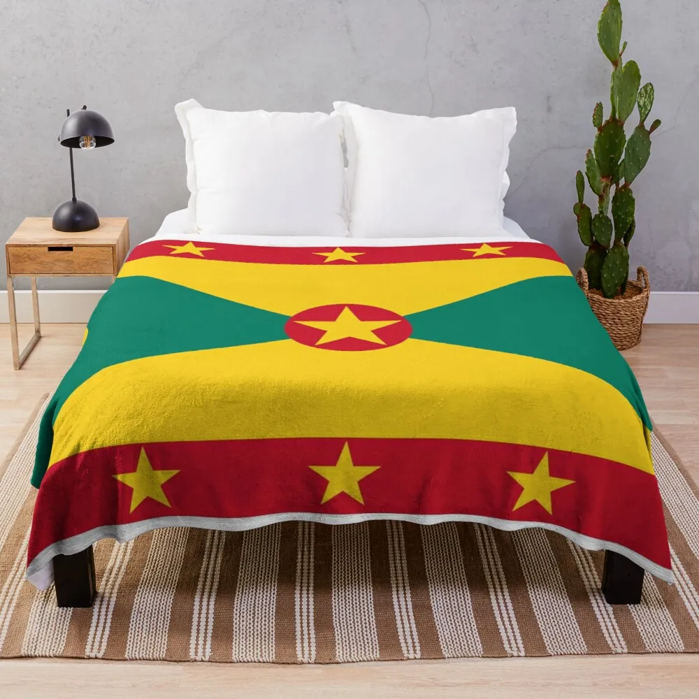 

Flag of Grenada Throw Blanket Kawaii Blanket Retro Blankets