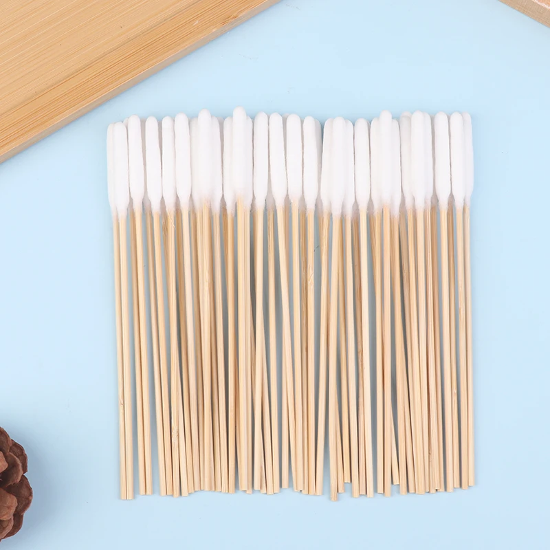 50PCS Large Cotton Swabs With Wooden Sticks For Pets Big Cotton Swabs Long Cotton Swabs Dog Ear Swabs Long Cotton Swab