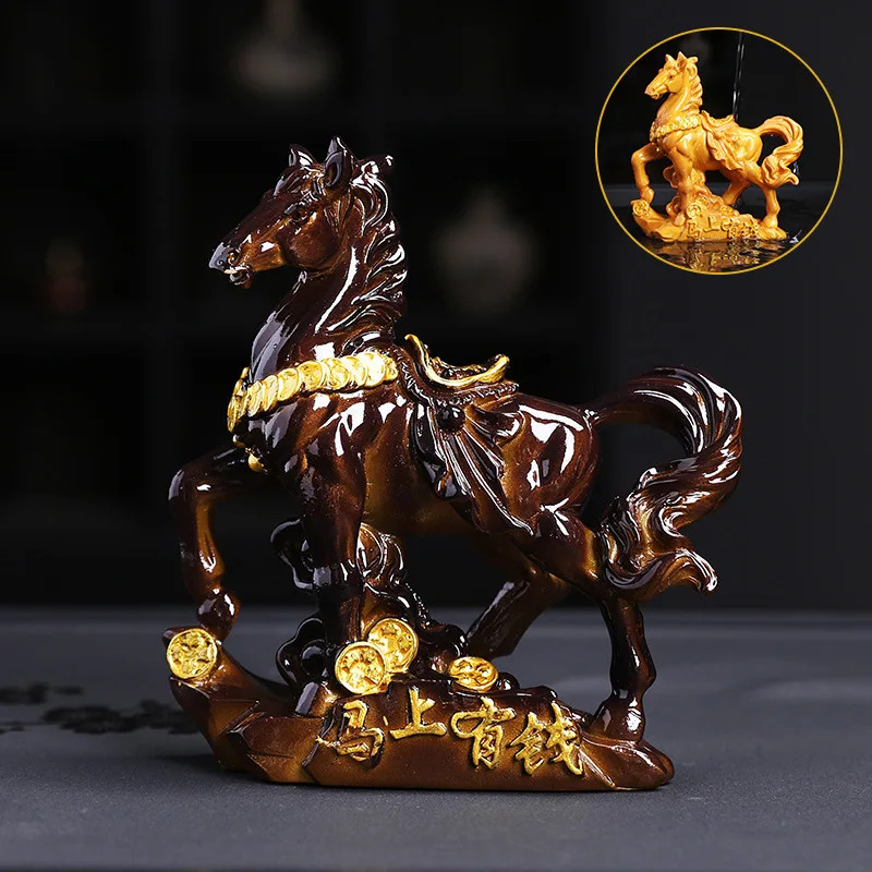 Zhaocai Resin Horse Color Changing Tea Pet Decoration for Household Creative Tea Tray Tea Set Tea Ceremony Crafts Decoration