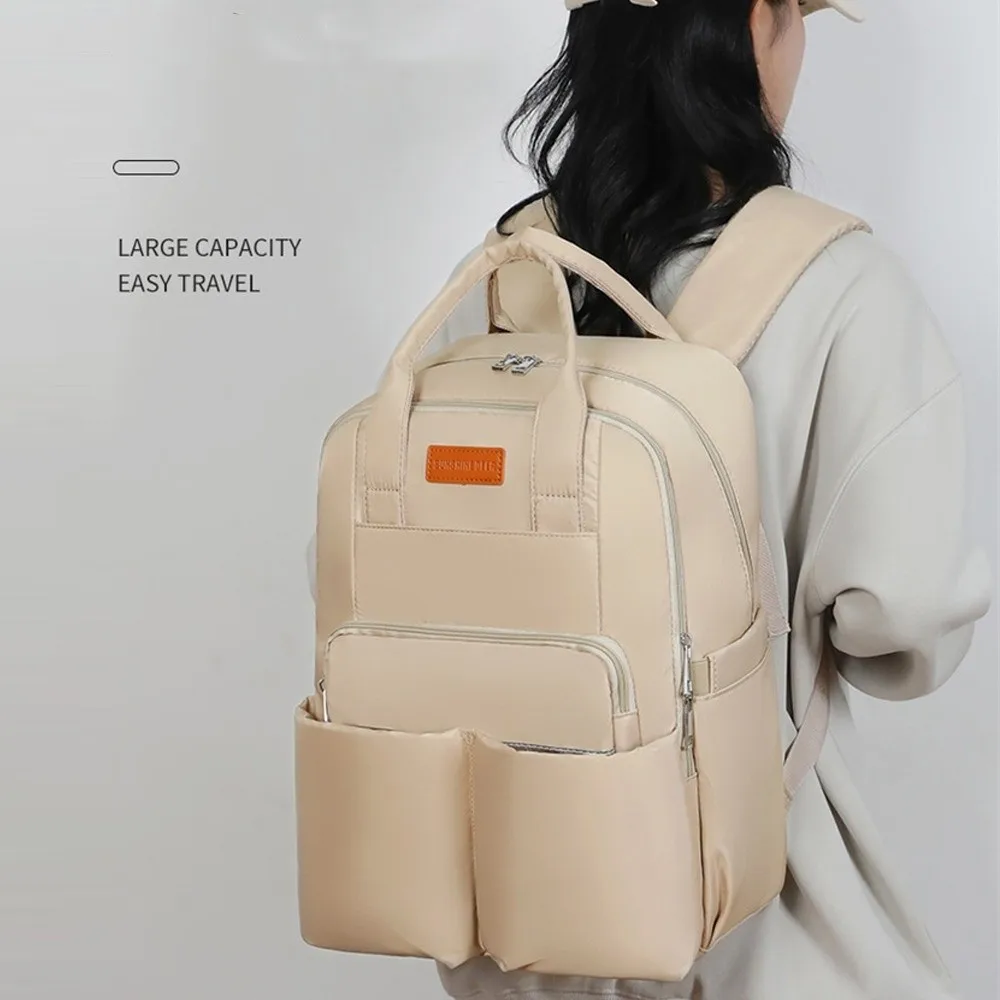 Simple Large Capacity Mommy Bag with Bottle Insulation Bag Waterproof Backpack Multifunctional Storage Bag Travel
