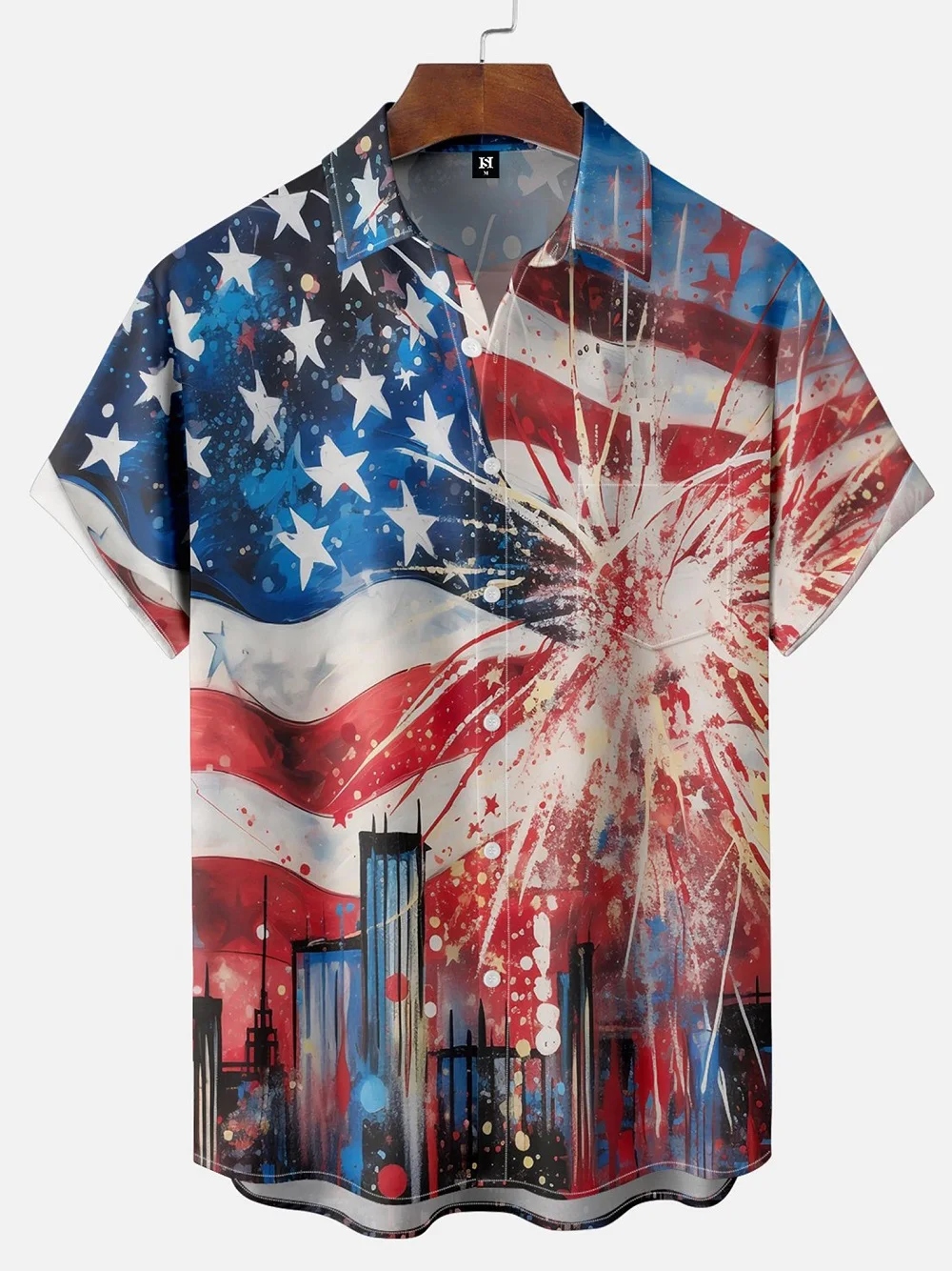

Hawaii Shirts For Men America Flag Printed Shirts Men Women Clothes Tee Tops Boys Girls Tees Short Sleeve Lapel Blouse