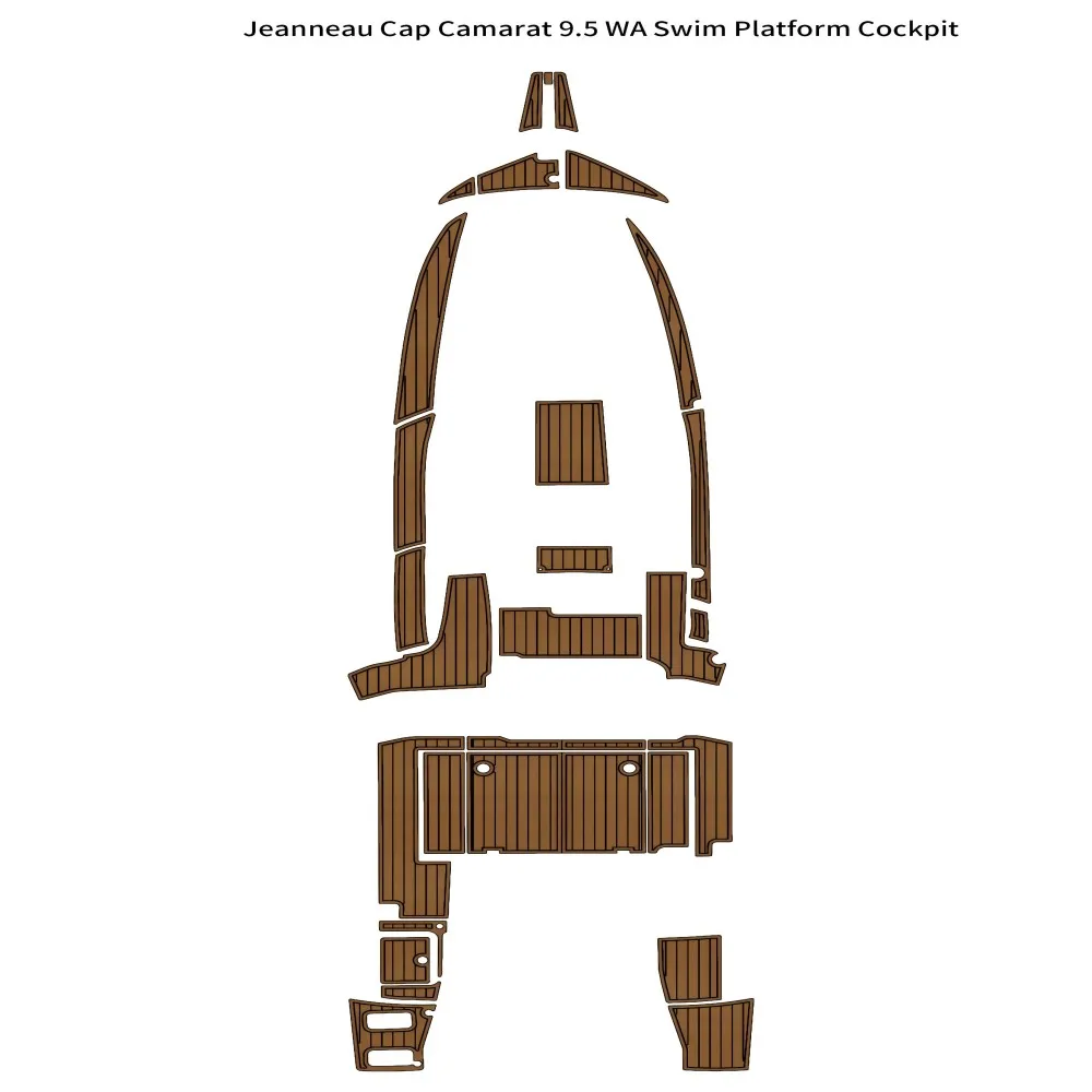 

Кепка Jeanneau Camarat 9,5 WA Платформа для плавания Кокпит Лодка EVA Напольный коврик из тикового дерева Seadek MarineMat Gatorstep Стиль Самоклеящийся