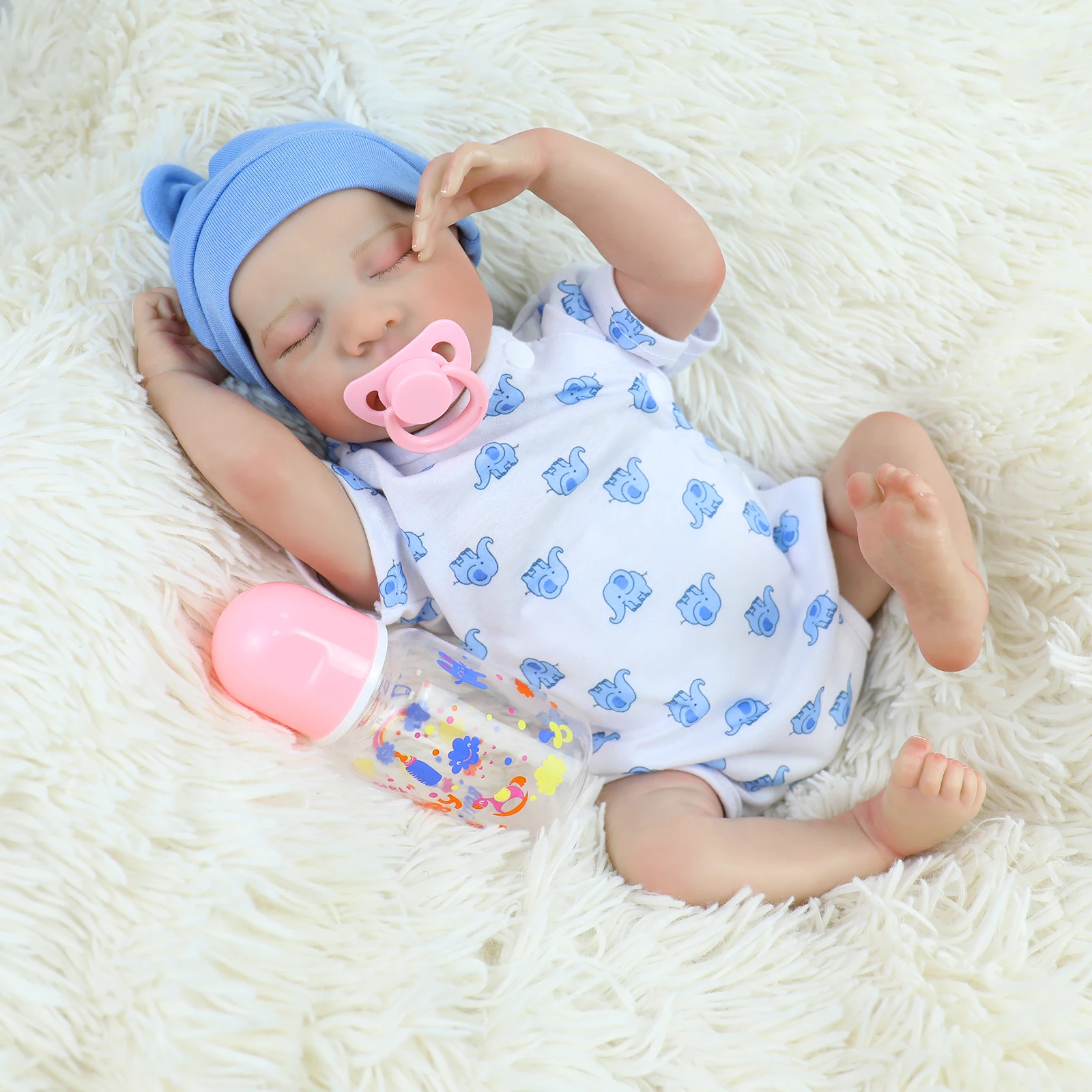 Lifereborn Bambole Reborn realistiche da 19 pollici Vinile morbido Giocattolo neonato realistico fatto a mano per regali di Natale per ragazze per bambini
