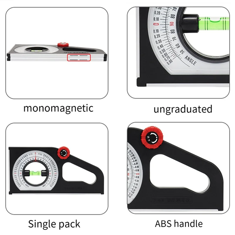 

A21I-Engineering Inclinometer, Universal Slope Measuring Scale, Multifunctional Goniometer Instrument Measuring Tool A Reusable