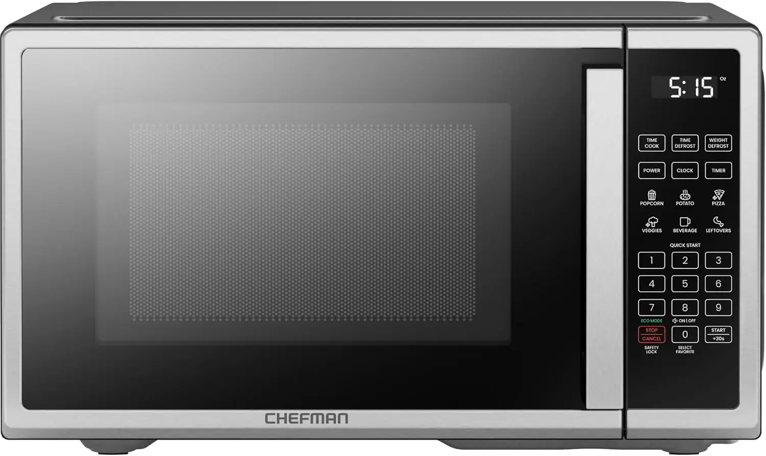 0.9 Cu. Ft. Digital Stainless Steel Countertop Microwave Oven, 900W with 6 Presets, Eco Mode, Mute Option, Memory Function, Chil