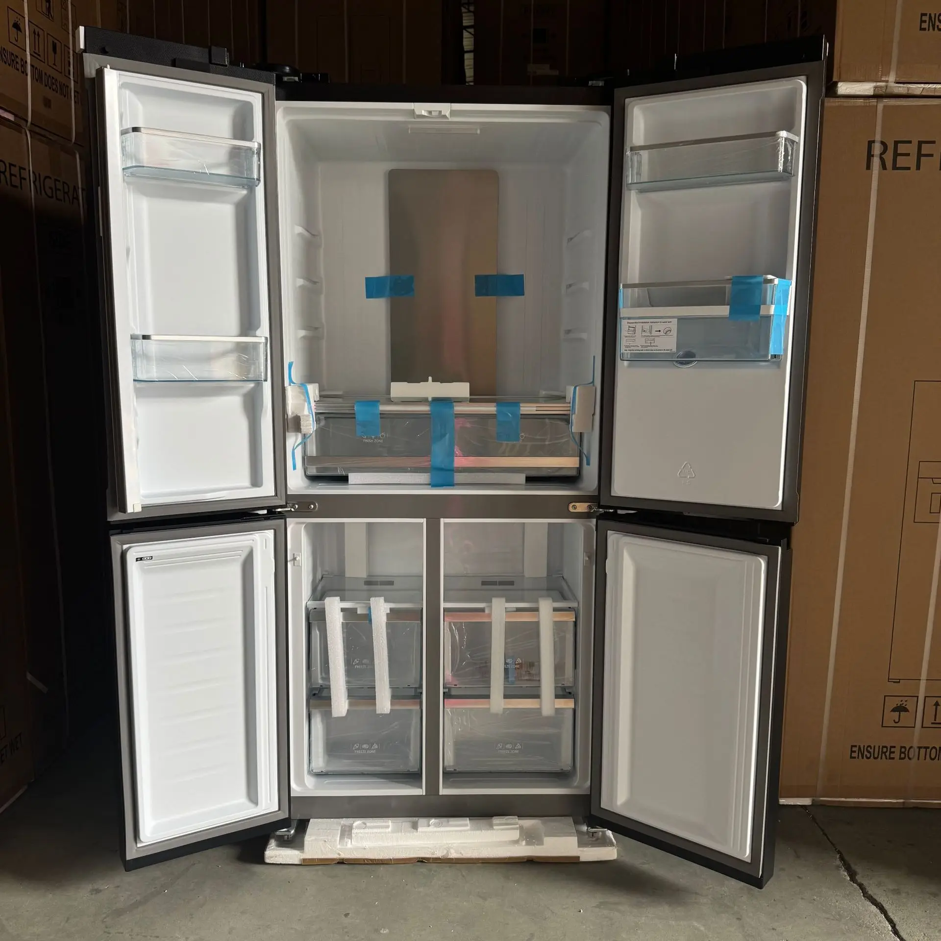 Multi-door refrigerator with drinking water connected to OEC foreign trade frequency conversion air-cooled refrigerator
