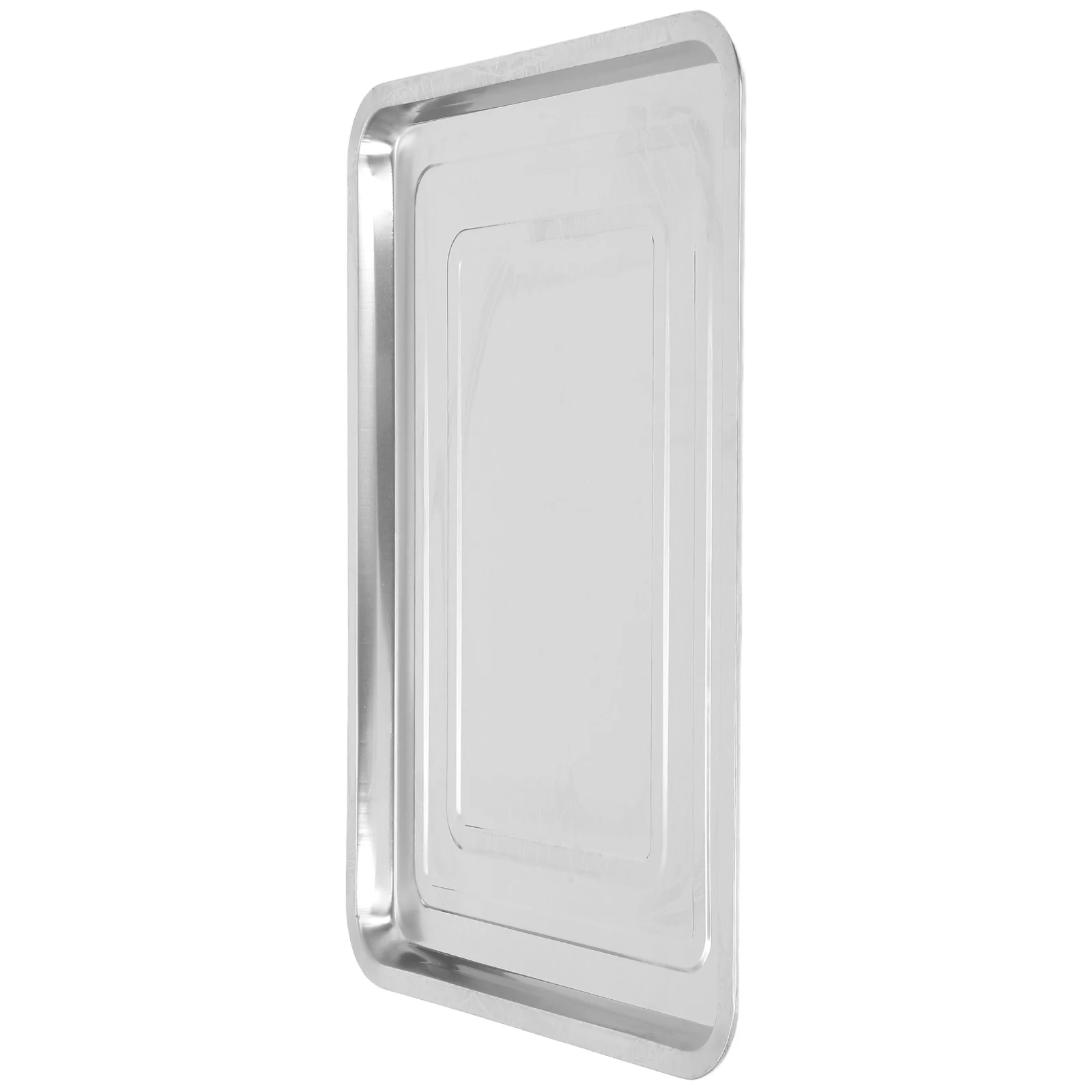 

Stainless Steel Grill Plate 45X35X2Cm Reusable Kitchen Bbq Pan Smooth Edge Dish Drying Tray For Oven Grill Use