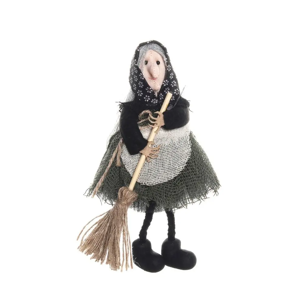 

Creative Scary Halloween Apron Witch Doll Funny Handicraft Broom Witch Decoration Cute Halloween Witch Pendant Party Supplies