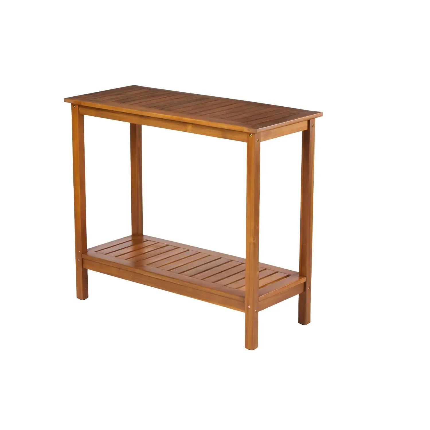 Wooden Workstation for Garden Balcony Garage, Acacia Console Potting Table Light Brown