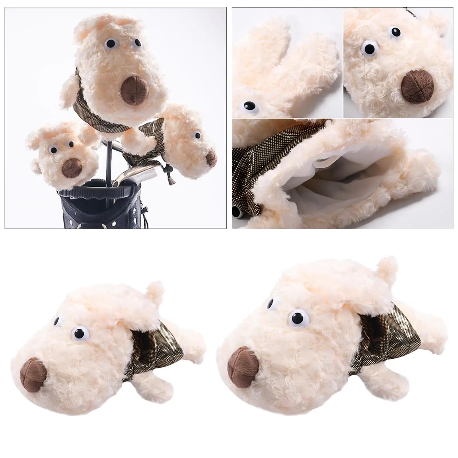 Novelty Golf Wood Driver Head Covers Headcover Puppy Shaped Protector Sleeve