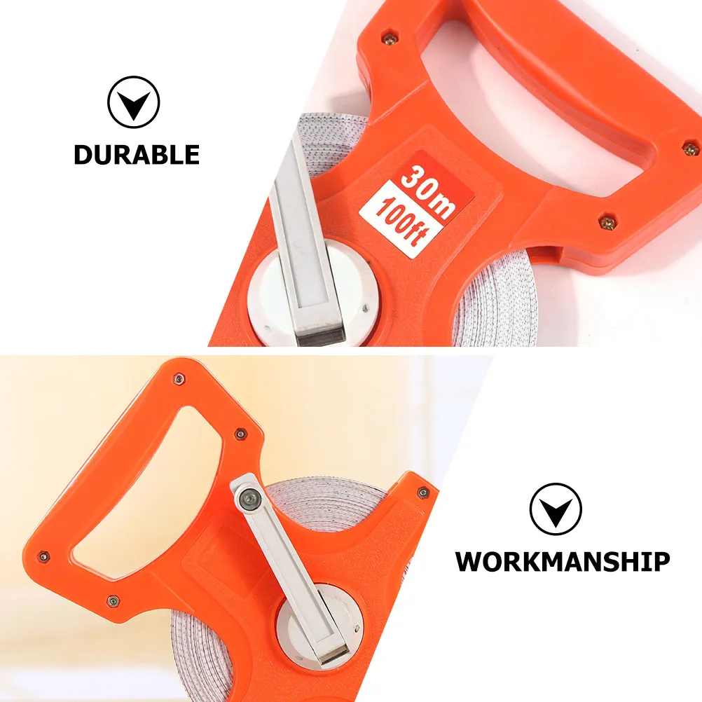 

Plastic 30m Retractable Metric Tape Measure Durable Rugged Shell Clear Reading Building Tools Rack Type Engineering Ruler Anti