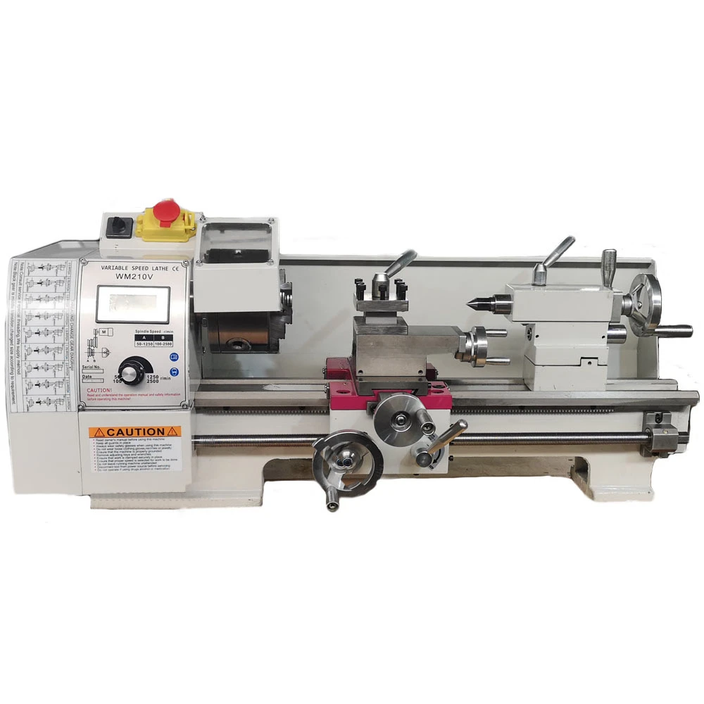 

High quality Brushless Silent 1100W Bench Manual metal lathe WM210V Metal Lathe Machine 8" X 16"/24"/32"