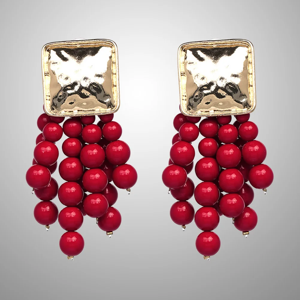 

Long Beaded Tassel Earrings Delicate Handmade Fashion Jewelry for Women Girls Elegant Allergy Resistant Charm Look