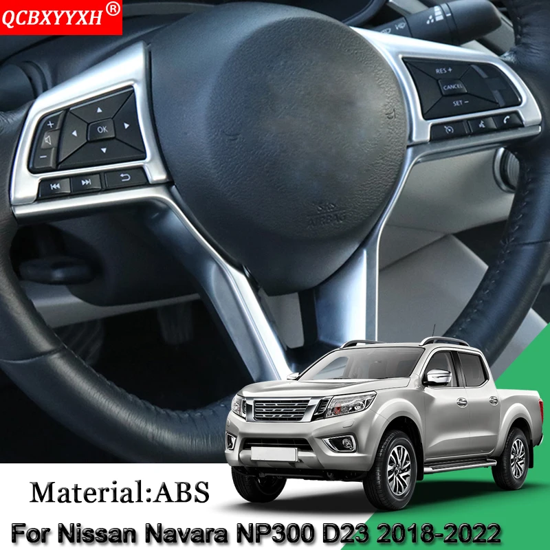 Car Styling ABS Car Steering Wheel Decorative Frame Sticker Sequins Cover Auto Accessories For Nissan Navara NP300 D23 2018-2022