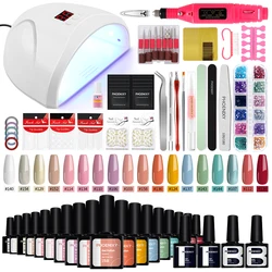 Professional Manicure Tools Kit 18/10 Colors Gel Nail Polish with Nail Drying Lamp Semi permanent Gel Varnish Nail Art Gel Set