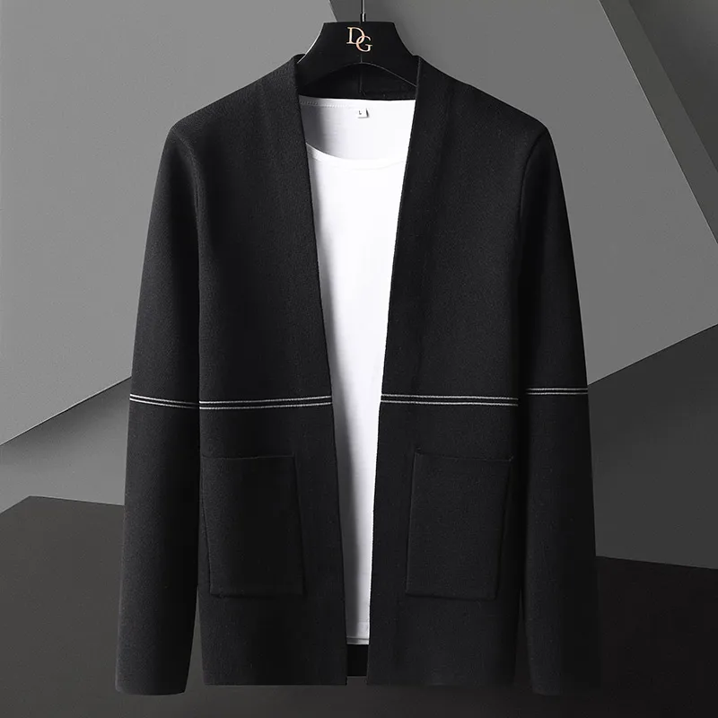 سترة سترة للرجال الربيع الشارع الشهير ملابس للرجال الرجال العرق قميص متماسكة الخريف موضة عادية Hombre الدافئة الصلبة الذكور