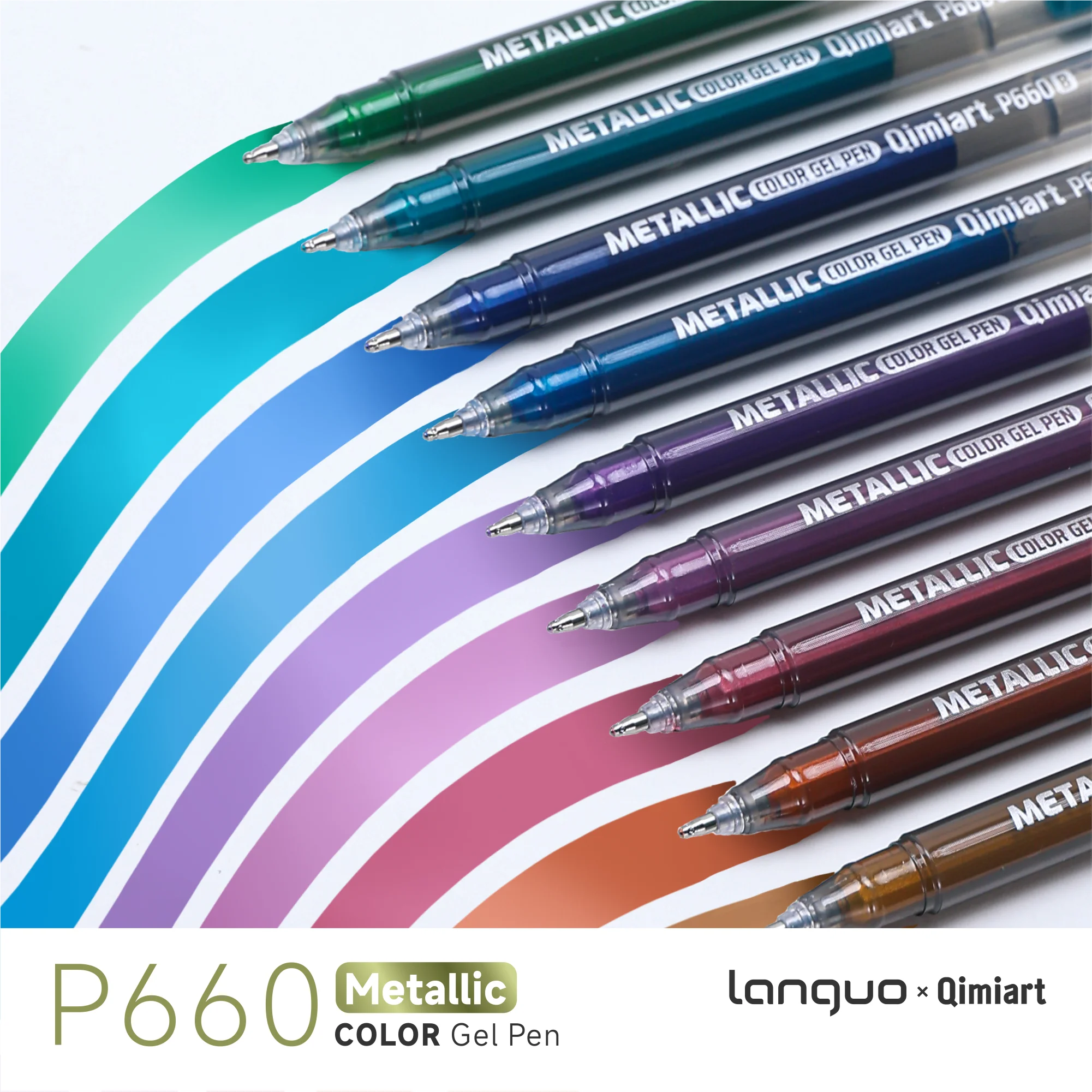 Languo 3D Dreidimensionaler 48-Farben Metallic-Malstift mit 1. 0-mm-Spitze aus Edelstahl, stabiler und gleichmäßigere Tintenausgabe, metallische Glanztextur, stärkere Farbdeckung, geeignet für verschiedene Materialien, wasserfest und lichtbeständig, sehr satte Farben, erfüllt mehrere Zeichnungsbedürfnisse, geeignet zum Zeichnen, Schreiben, Markieren, DIY... Nagelkunst, Glas, Keramik – Detail 10