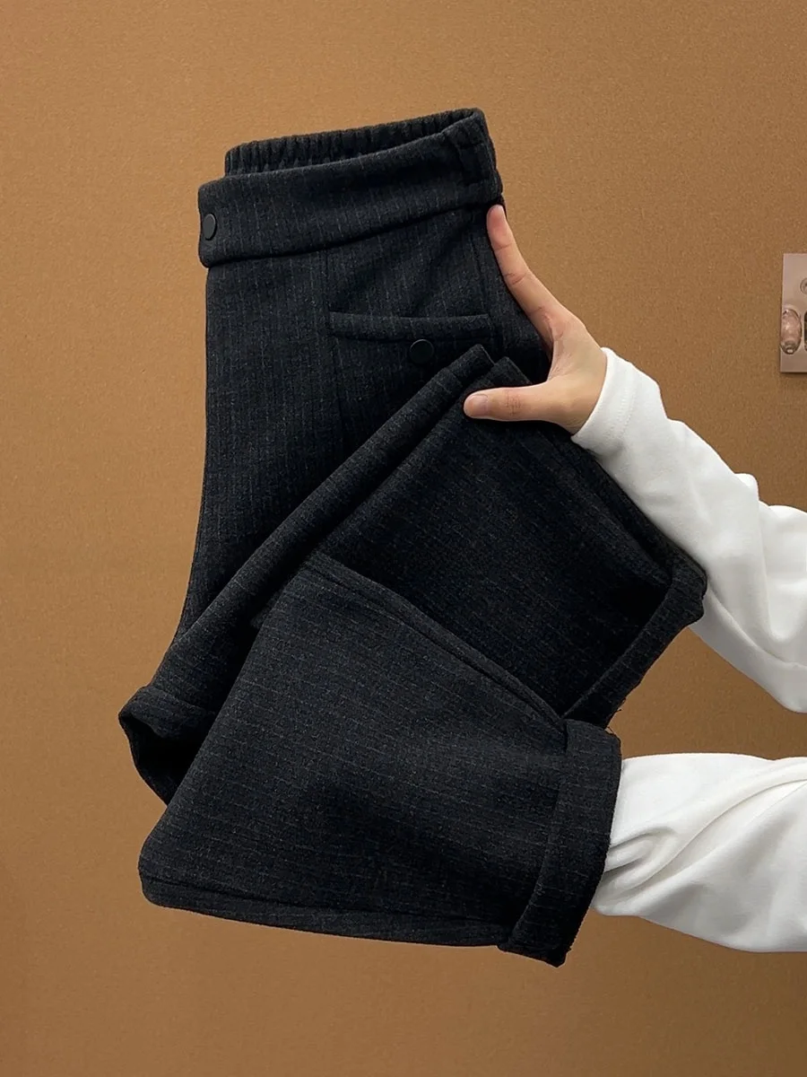 

Брюки Harlan в полоску, повседневные, свободного кроя, мягкие, эластичные, больших размеров, универсальные, утягивающие, длиной 90 см