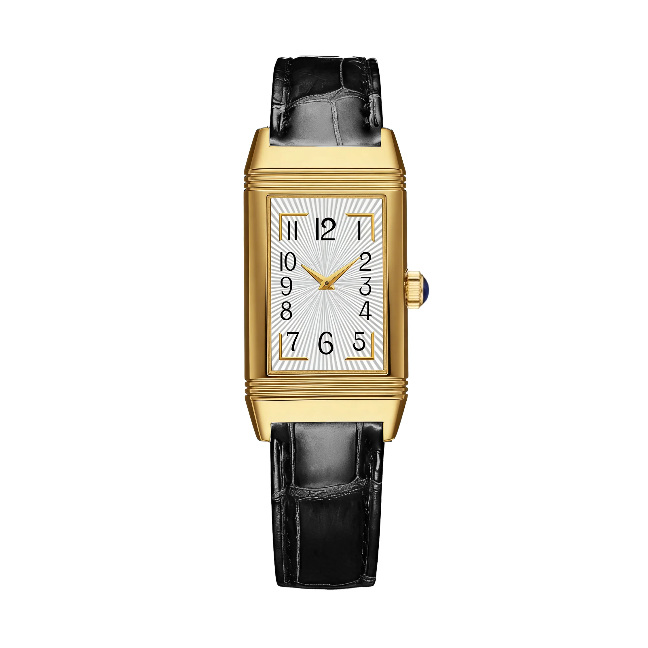 Fashionable Square Flip-Cover Quartz Wristwatch for Women Simple Versatile Waterproof Leather Belt Trendy Design