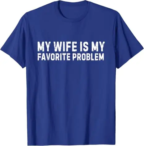 Y2k „Ehefrau“ Sarkastisches Witz-T-Shirt, Humor „Ich liebe meine Frau“ Grafik-T-Shirt, Persönlichkeit „Meine Frau ist mein liebstes Problem“ Lustiges Shirt – Detail 20