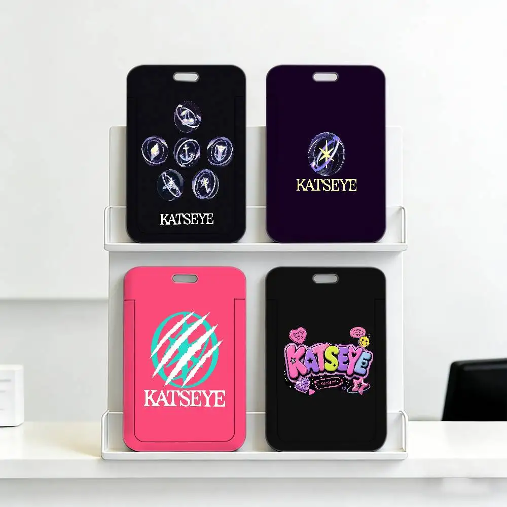K-KatseyeES Kpop Comfortable Neck Strap Lanyard with Transparent ID Card Holder, Durable Card Cover for Employee Office Badge.