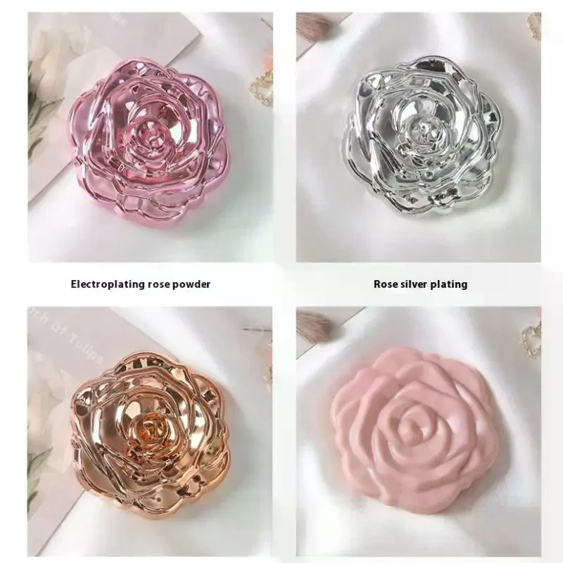1 個ポータブルミニミラーレトロローズフラワー小さなポケット化粧鏡両面ハンドミラーコンパクト化粧品美容ツール