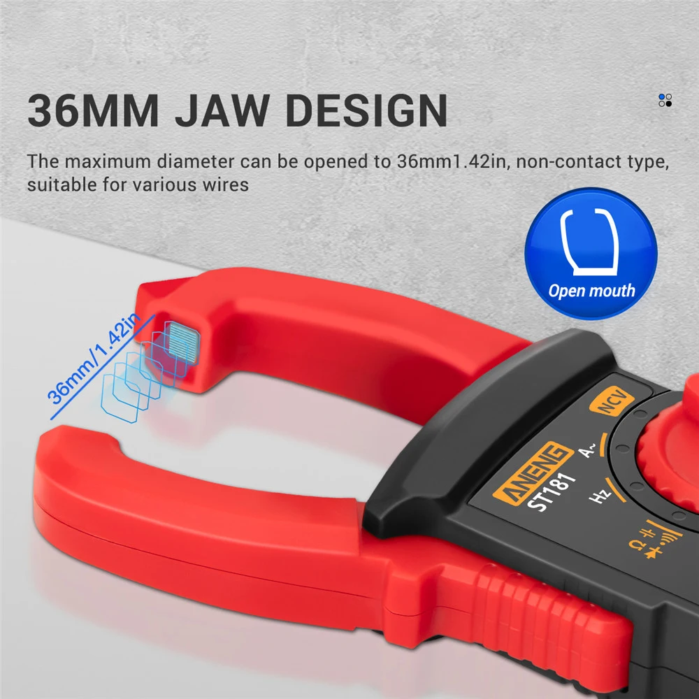 Ammeter Voltage Tester DC/AC Current Multimeter Digital Clamp Meter 4000 Counts Car Amp Hz Capacitance NCV Ohm Test ST181