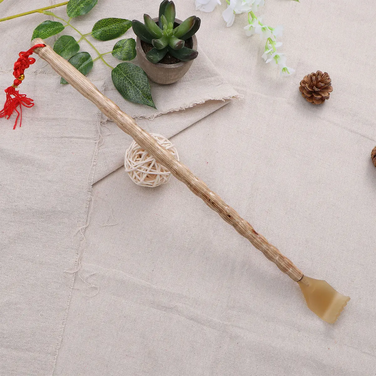 

Wood Handle Back Scratcher Massager Sturdy Lightweight Wall Mountable Simple Practical For Back Massage Scratcher Relief