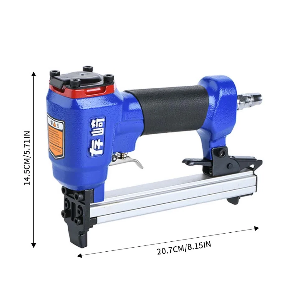 Cunqi Pneumatic Straight Nail Gun 1013J Air Nail Gun for Woodworking and Decoration, Efficient and Lightweight Pneumatic Nail Gun, Suitable for Home Decoration, Wall Panels, Ceiling, Furniture Installation, Door and Window Fixing, Interior Decoration Pneumatic Nail Tool