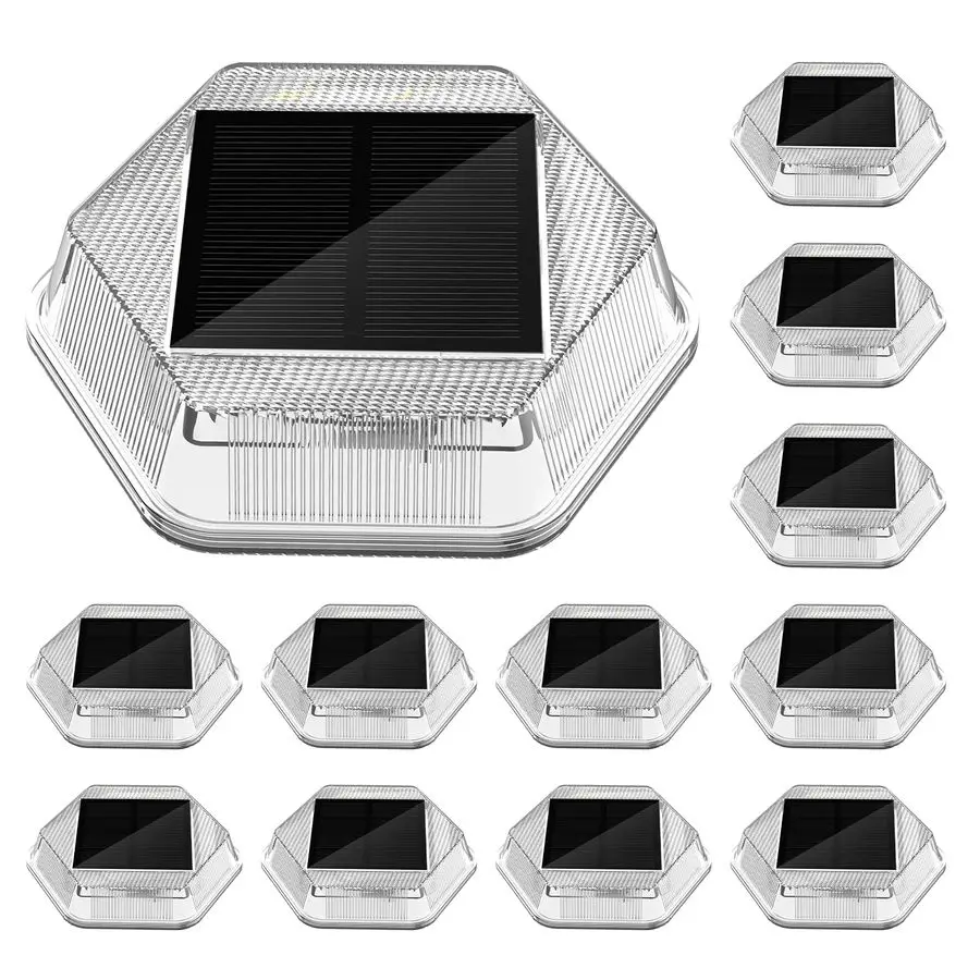 

Набор из 12 солнечных светильников для дорожек, уличные светильники для террасы, 2 режима, RGB LED, на солнечной энергии, IP65, для ступеней и подъездных путей