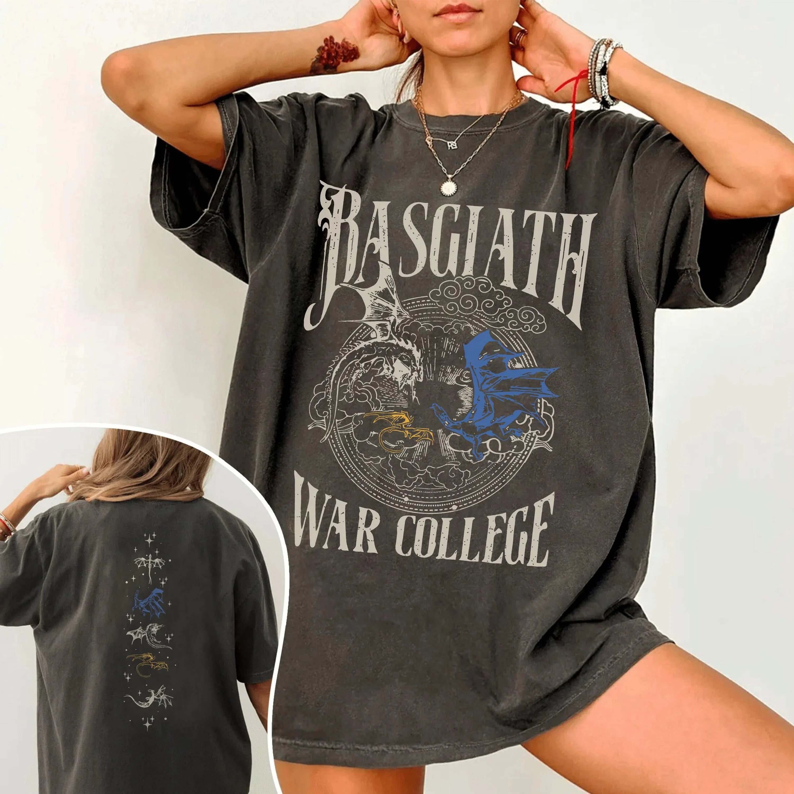 Basgiath War College T-Shirt Fourth Wing Shirt Dragon Rider Tee Romantasy Reader Merch, The Empyrean  Fantasy College Sweatshirt