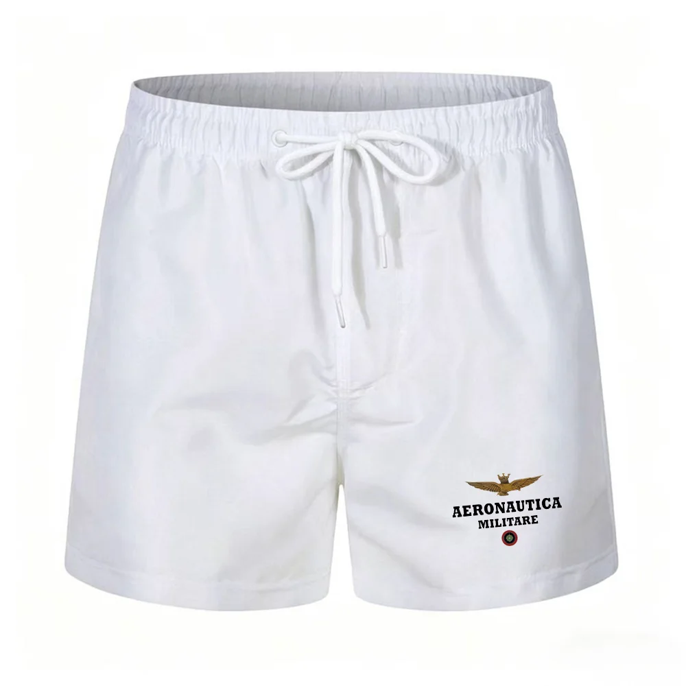 Summer men's drawstring casual sports shorts - bright color five-pocket pants with internal breathable mesh lining - beach pants