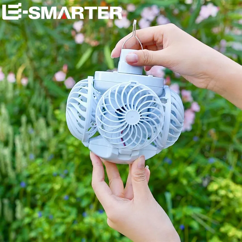 Solar Powered Football Fan Light - Outdoor Led Bubble Camping Fan Light - Rechargeable Wall Mounted Fan Light