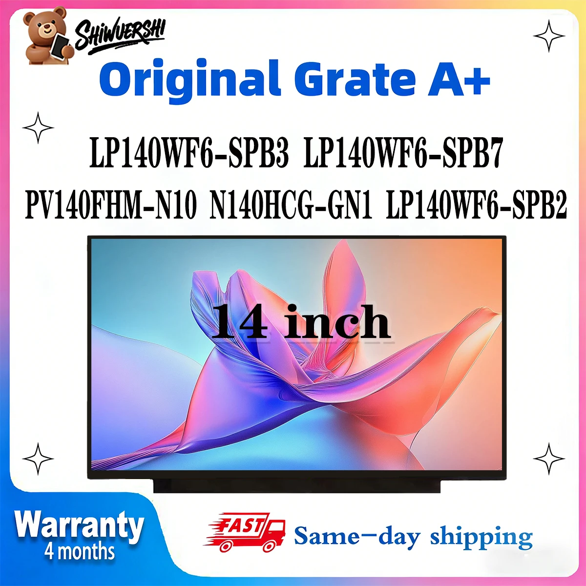 

Оптовая продажа, тонкий 14-дюймовый ЖК-экран для ноутбука, панель монитора PV140FHM N10 N140HCG GN1 LP140WF6 SPB2 LP140WF6 SPB3 LP140WF6 SPB7 60 Гц