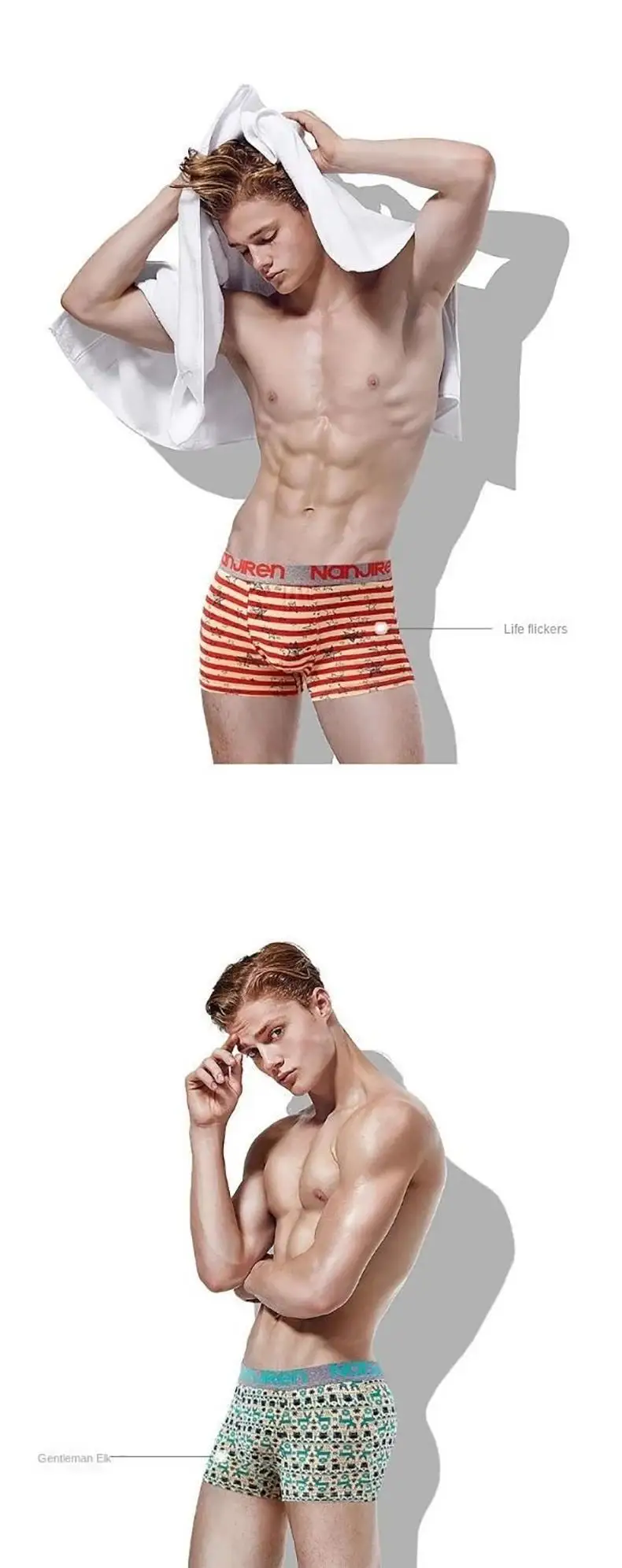 4 Stücke Boxershorts männer Unterwäsche Sexy Höschen Baumwolle Boxer Mann Unterhose Männliche Shorts Homme U Konvexen Dessous Kostenloser Versand – Detail 14