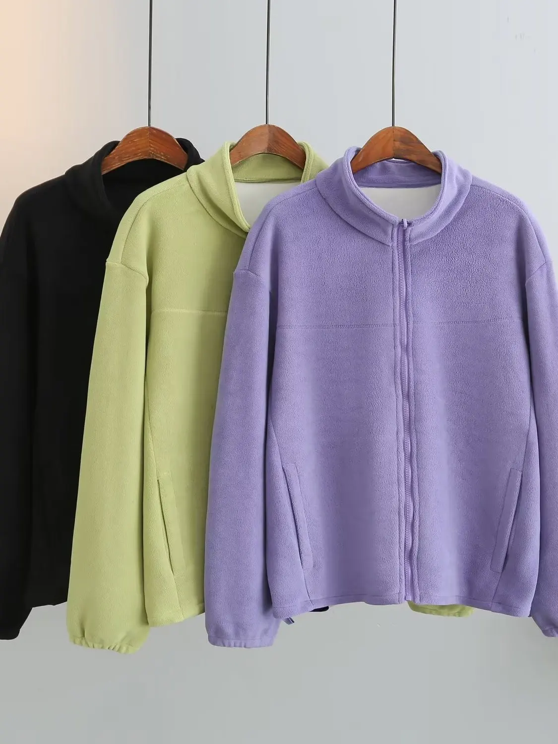 

plus Size Women's Zipper Jacket Thickened Fleece Loose Slimming Sweatshirt Trendy Autumn Winter Korean Style Fashionable Oute...