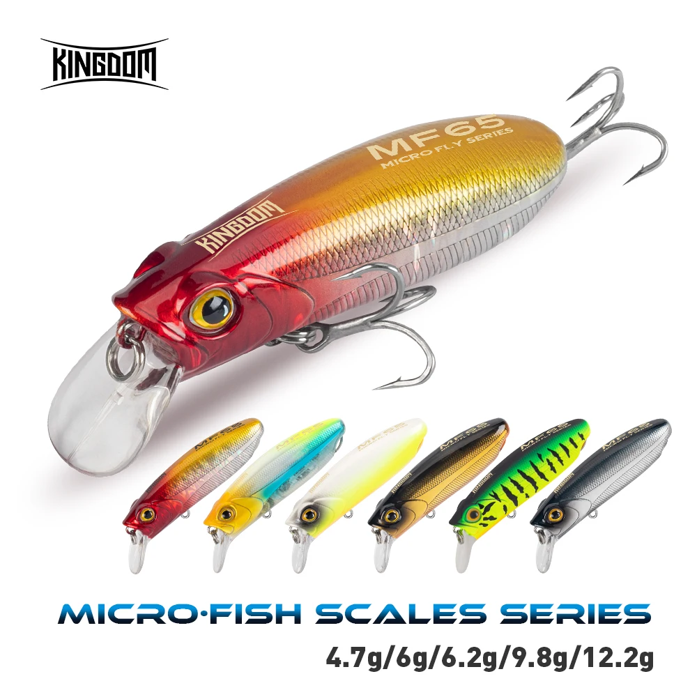 Kingdom Floating Minnow Angelköder 45 mm 55 mm 65 mm künstliche harte Köder Wobbler sinkende Süßwasserbarschforellen-Swimbaits